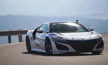 The 2017 Acura NSX of Nick Robinson on its way to a class victory at the Pikes Peak Hill Climb
