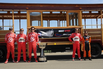 22-23 August, 2009, Sonoma, California USA. The five remaining championship contenders, l to r, Scott Dixon, Ryan Briscoe, Dario Franchitti, Helio Castroneves, and Danica Patrick. ©2009, Paul Webb, USA. LAT Photographic.
