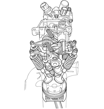 2005 Honda Odyssey illustration: Variable Cylinder Management (VCM) components
