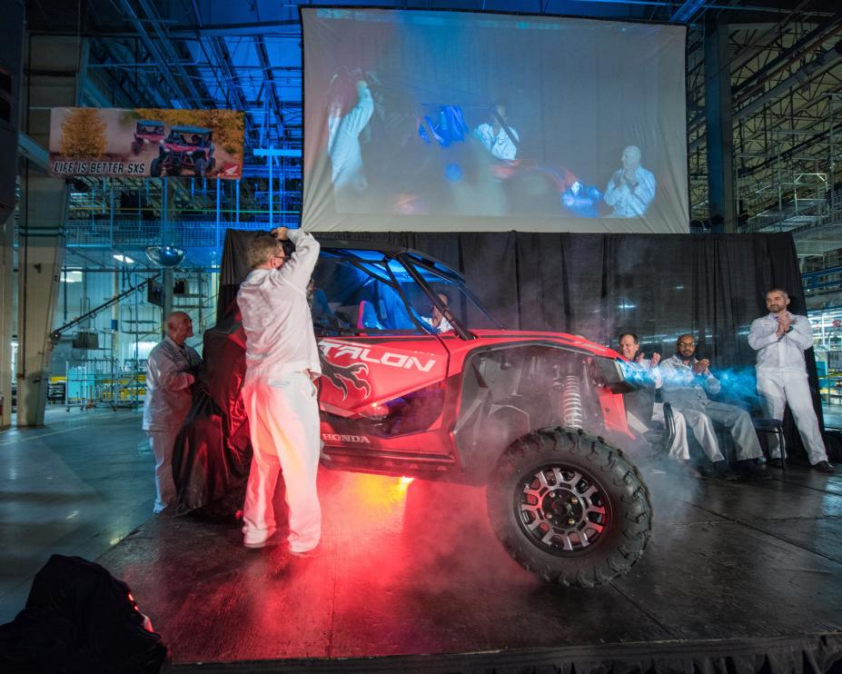 Honda South Carolina Mfg. associates Jim Mudge and Pat Small reveal the