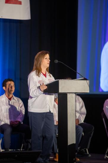 Lynne Hedrick, vice president of Honda Powersports and Products, American Honda Motor Co., Inc., joined North Carolina Manufacturing associates and invited guests in a ceremony to officially open the new weld and paint operations for ATV production at the Swepsonville facility.