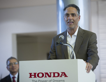 Jon Spallino, world's first fuel cell vehicle individual customer with the 2005 FCX, shared his story of what the Clarity Fuel Cell means to him and his family on December 19, 2016 on the Torrance, Calif., campus of American Honda Motor Co., Inc.