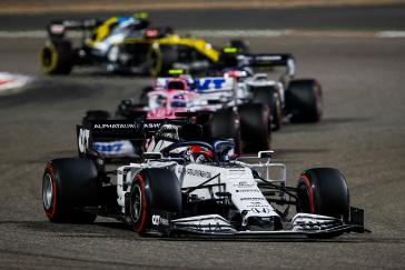 AlphaTauri’s Daniil Kvyat on his way to a seventh-place finish in Sunday’s Sakhir GP