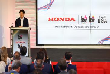Kazuhiro Takizawa, American Honda President & CEO, announces Honda as a Founding Partner of the LA28 Olympic and Paralympic Games and the Official Automotive Partner of LA28 and Team USA.