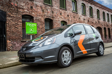 Zipcar ONE>WAY service featuring the Honda Fit.