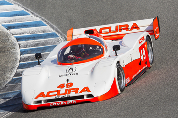 Parker Johnstone in the Spice Acura at the Monterey Motorsports Reunion 2015