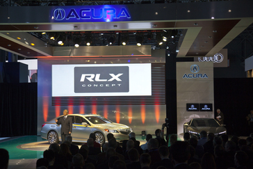 American Honda President and CEO Tetsuo Iwamura introduces the Acura flagship RLX Concept at the 2012 New York Auto Show.