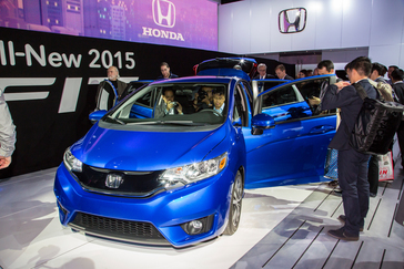 2015 Honda Fit introduction at the 2014 North American International Auto Show in Detroit on January 13, 2014.