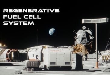 The Honda regenerative fuel cell (RFC) system provides advanced energy storage capable of supporting human life on the lunar surface. Known as a circulative renewable energy system, it’s designed to continuously produce oxygen, hydrogen, and electricity using solar energy and water.