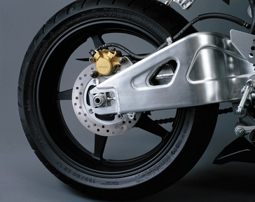 2002 Honda RC51 rear brake (European model shown).

