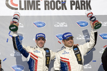 17-18 July, 2009, Lakeville, Connecticut USA. P1 winners Simon Pagenaud and Gil de Ferran. ©2009, Dan Streck, USA. LAT Photographic.