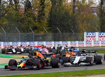 The opening laps of Sunday’s F1 event at Imola