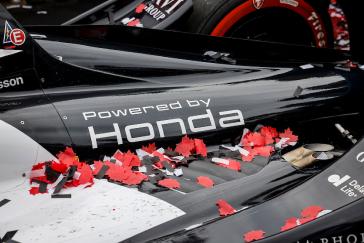 The engine cover of #28: Marcus Ericsson, Andretti Global Honda.  Honda powered entries finished 1-2-3