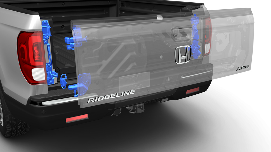 2017 Honda Ridgeline Dual Action Tailgate Technical View