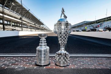 Stanley Cup and Borg-Warner trophies