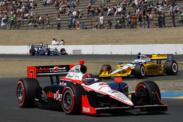 26-28 August, 2011, Sonoma, California USA.Helio Castroneves and Ryan Briscoe.(c)2011, Michael L. Levitt.LAT Photo USA