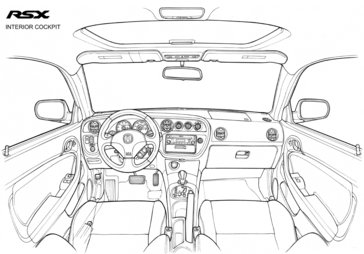 2002 Acura RSX interior cockpit.
