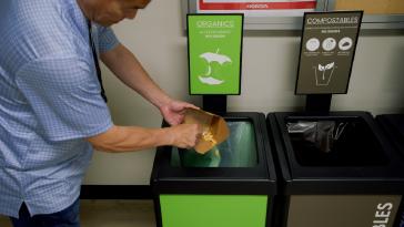 Honda associates are encouraged to sort food waste into dedicated Organics bins on campus.