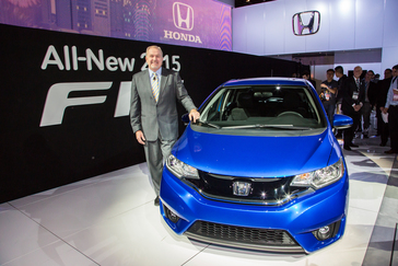 John Mendel Executive Vice President Auto Sales, American Honda Motor Co., Inc. introduces the 2015 Honda Fit at the 2014 North American International Auto Show in Detroit on January 13, 2014.