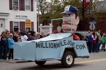 On Oct. 23, 2011, Honda hosted a surprise parade in Saco, Maine, to celebrate Joe LoCicero's amazing accomplishment of hitting one million miles on his 1990 Honda Accord. The parade interrupted a brief press conference where Joe was scheduled to receive an oversized key to a new 2012 Honda Accord from Ms. Maine, Ashley Marble

The city of Saco was the venue for a one-block-long celebratory "Million Mile Joe" parade that featured:
-giant odometer float powered by six people spinning life-sized hamster wheels;.-airplane banner congratulating Joe;.-Biddeford High School student-made floats;.-Westbrook High School marching band and color guard;.-Saco Middle School Marching Band;.-Shoestring Theater stilt walkers; and.-over-the-top costumed characters
.While the typical driver clocks about 14,000 miles per year, Joe does that in about three months. Joe's 1990 Honda Accord has taken him one million miles over the past 15 years, a feat that speaks to the reliability of his Honda as well as the dedication of its driver to reach this unique milestone. As Joe approached the one-million-mile mark, Honda fans have been following his journey on www.millionmilejoe.com.