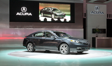 Chicago - February 9, 2011 - 2012 Acura TL during the vehicle's Chicago Auto Show world debut today.  Acura's newly refined TL delivers fresh front and rear styling, a new Sequential SportShift 6-speed automatic transmission for improved performance and fuel economy, a revised interior and a host of technology upgrades. (Joe Wilssens / Acura photo)