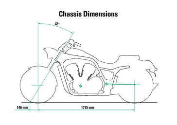 2002 Honda VTX chassis dimensions.
