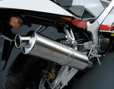 2002 Honda RC51 muffler (European model shown).
