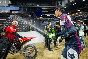 Hunter Lawrence takes career-first 450SX Triple Crown overall win in Indianapolis