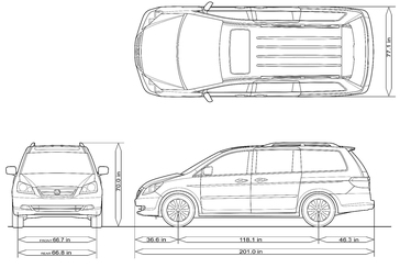2005 Honda Odyssey illustration: body dimensions
