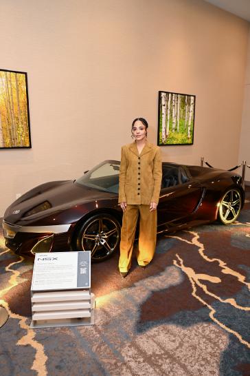 Tessa Thompson with the Acura NSX Roadster famously featured in Marvel’s “The Avengers” at the 2026 Sundance Film Festival’s Celebrating Sundance Institute: A Tribute to Founder Robert Redford event, ahead of its 2026 auction for charity through Cars & Bids auction
