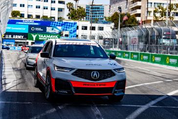 Acura celebrated 40 years of Precision Crafted Performance at the 2026 Acura Grand Prix of Long Beach with a parade lap featuring 40 iconic vehicles from the brand’s history—including the Integra Type R and Type S, NSX, Legend, MDX, CL, and more—led by the Integra 40 Racer, driven by Dai Yoshihara.