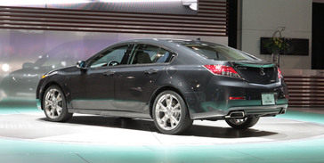 Chicago - February 9, 2011 - 2012 Acura TL during the vehicle's Chicago Auto Show world debut today.  Acura's newly refined TL delivers fresh front and rear styling, a new Sequential SportShift 6-speed automatic transmission for improved performance and fuel economy, a revised interior and a host of technology upgrades. (Joe Wilssens / Acura photo)