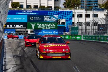 Acura celebrated 40 years of Precision Crafted Performance at the 2026 Acura Grand Prix of Long Beach with a parade lap featuring 40 iconic vehicles from the brand’s history—including the Integra Type R and Type S, NSX, Legend, MDX, CL, and more—led by the Integra 40 Racer, driven by Dai Yoshihara.