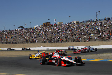 26-28 August, 2011, Sonoma, California USA.Helio Castroneves and Ryan Briscoe.(c)2011, Michael L. Levitt.LAT Photo USA