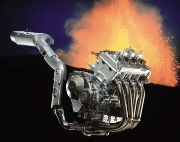 2003 Honda CBR600RR engine/exhaust system.
