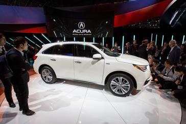 The 2017 Acura MDX at the 2016 New York International Auto Show on March 23, 2016.