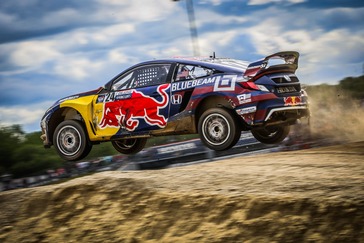 Mitchell deJong attacked the 70-foot dirt jump en route to a third-place finish at Red Bull GRC New England