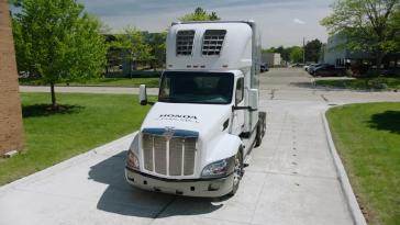 The Honda Class 8 Hydrogen Fuel Cell Truck Concept demonstrates the company’s zero-emissions powertrain capabilities.