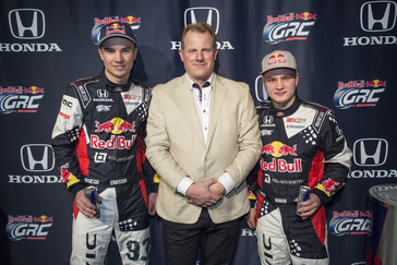 Debut of racing livery for new Civic Coupe Red Bull Global Rallcross racecar in New York