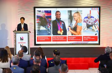 Kazuhiro Takizawa, American Honda President & CEO, announces Honda as a Founding Partner of the LA28 Olympic and Paralympic Games and the Official Automotive Partner of LA28 and Team USA.