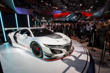 The Acura NSX GT3 race car at the 2016 New York International Auto Show on March 23, 2016.