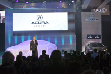 American Honda Vice President of Marketing Operations Michael Accavitti introduces the Acura flagship RLX Concept at the 2012 New York Auto Show.