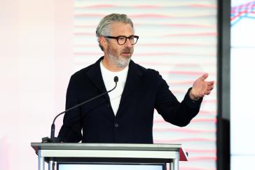 Casey Wasserman, LA28 Chairperson & President, speaks during American Honda press conference, where Honda is named Founding Partner of the LA28 Olympic and Paralympic Games and the Official Automotive Partner of LA28 and Team USA.