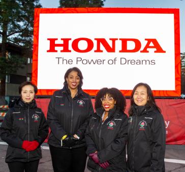 Honda float riders from left to right: Sue Bai, Yolanda Pate, Nicole Harvel and Melanie Morimoto.