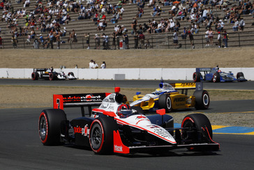 26-28 August, 2011, Sonoma, California USA.Helio Castroneves and Ryan Briscoe.(c)2011, Michael L. Levitt.LAT Photo USA